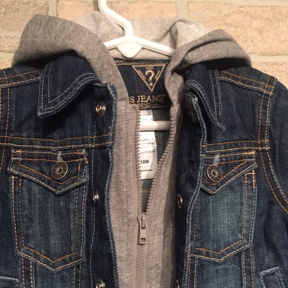 guess jean jacket with hoodie
